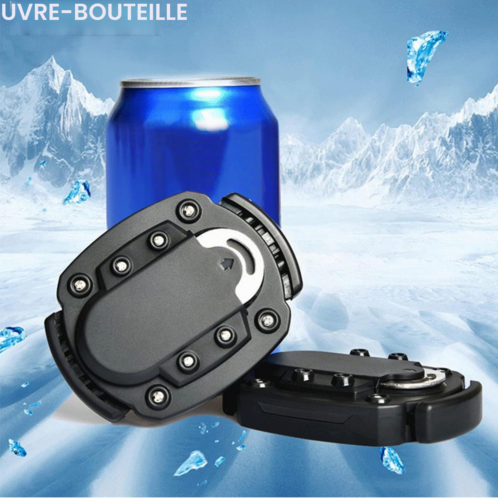 Ouvre-boîtes Manuel Décapsuleur à Bord Lisse, Noir