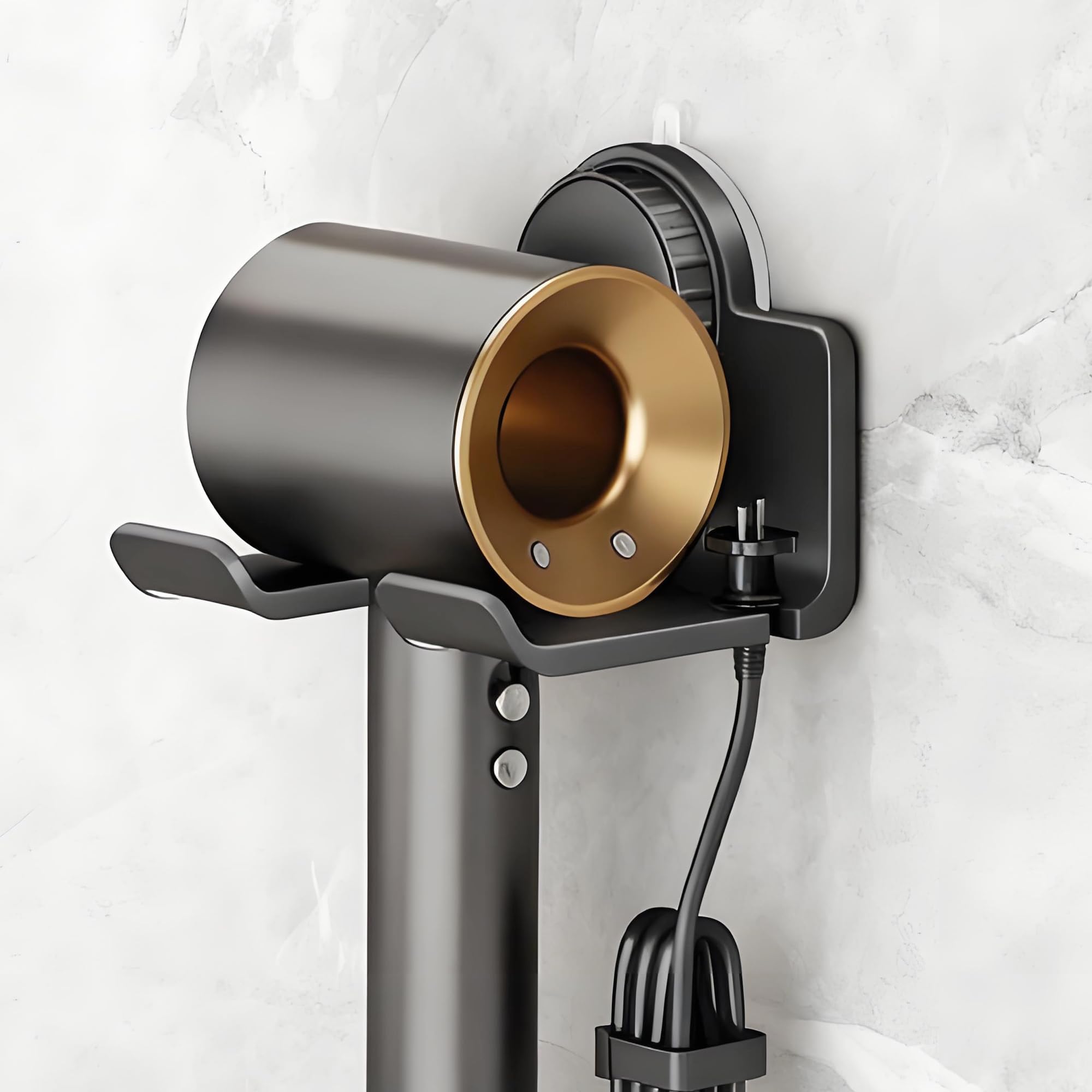 Saugnapf Föhn Halterung ohne Bohren | Fönhalter für Badezimmer, verstellbare Haartrocknerhalter mit starkem Halt für Mieter, Universeller Hair Dryer Holder