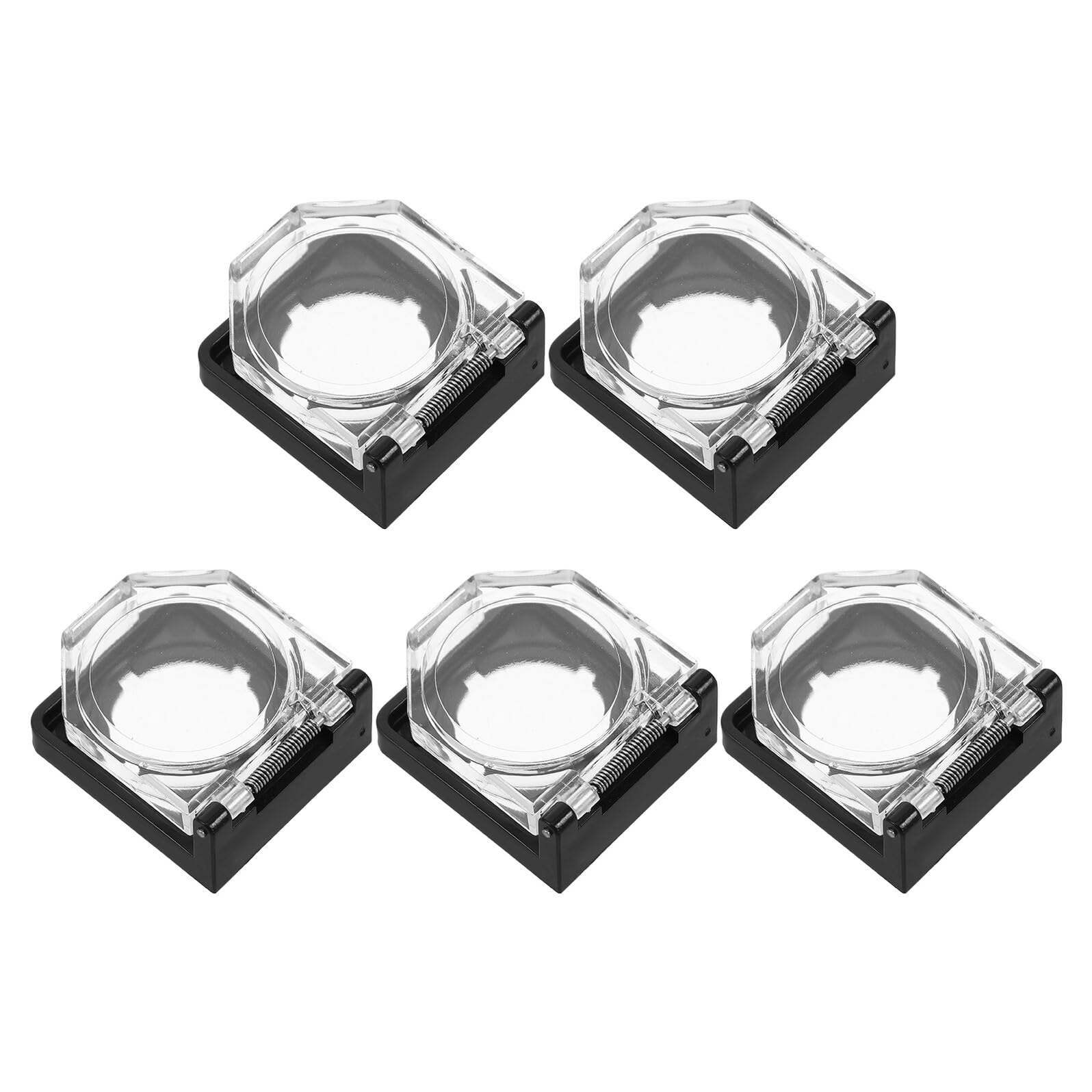 Cubierta de botón de 22 mm transparente con base negra protector estanco de 5 piezas 8