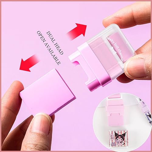 Miniatura 2 de Paquete de 2 borradores lindos para niños, borradores Kawaii de gato negro, borradores de escritorio para mascotas, suministros de regreso a la