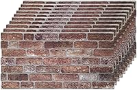 Vista 28 de IZODEKOR Paneles de pared con efecto ladrillo 3D, revestimiento, aspecto de piedra, paneles de espuma de poliestireno para sala de estar, cocina
