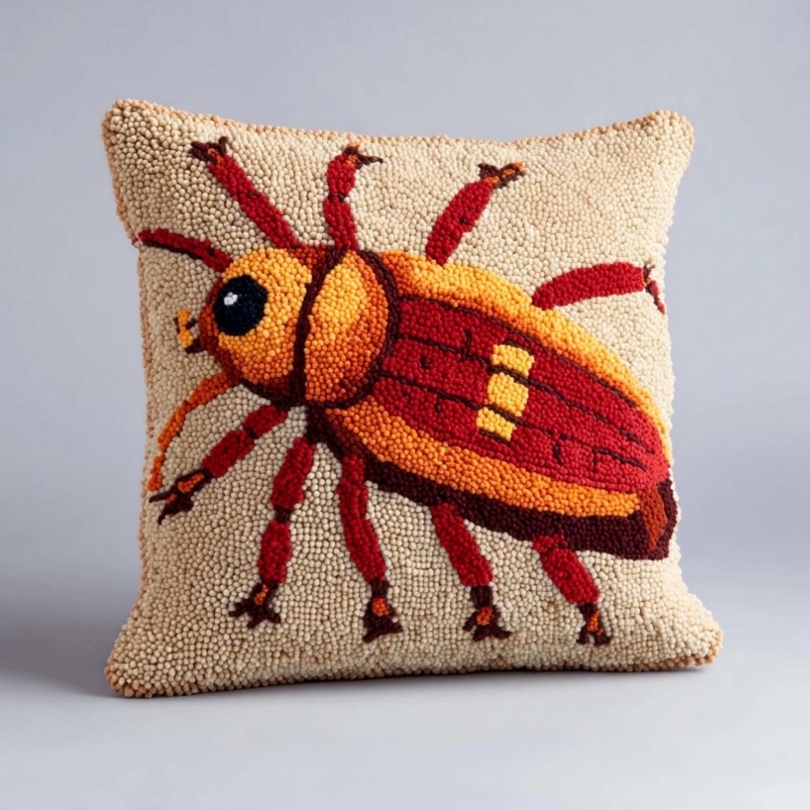 AxiangziK Latch Hook Pillow Kit for Beginners,Cockroach