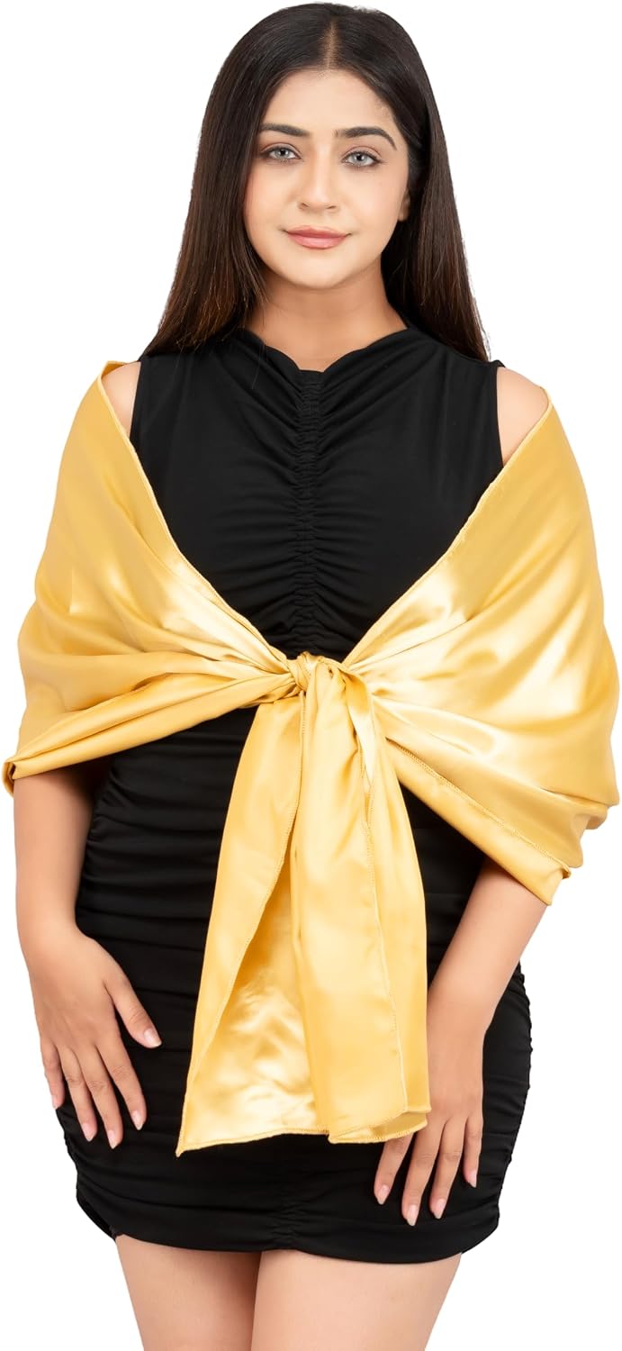 FYNITE Satin Shawls and Wraps for Women – Soft Silky Evening Scarves for Weddings, Parties, Bridesmaids & Special Occasions