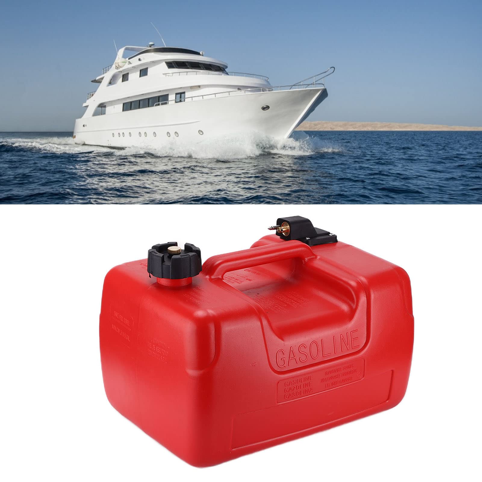 Akozon Tanque de Fueraborda Portátil 12 L Rojo Resistente a la Corrosión