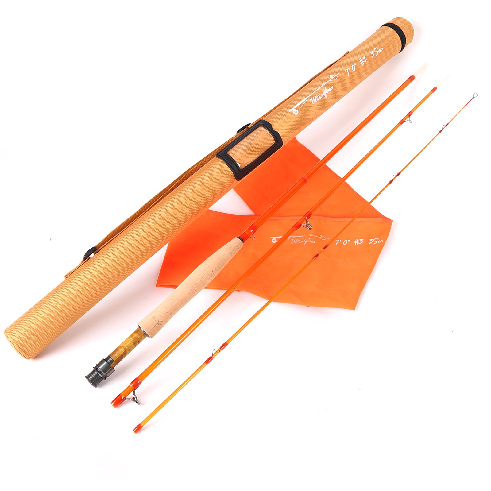 M MAXIMUMCATCH Maxcatch Fiberglass Fly Fishing Rod: 3wt/ 5wt/ 6wt/8wt in Blue,Orange, Purple or Transparent