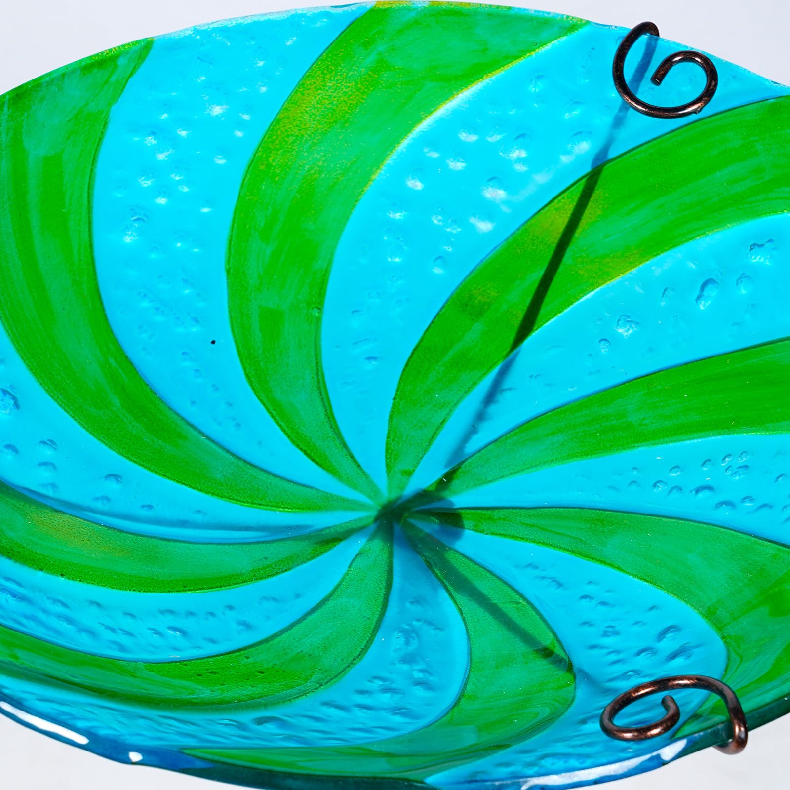 BETOOKY Abreuvoir à Oiseaux Extérieur en Verre et Fer avec Piquet, Bol Polyvalent pour Bain et Alimentation des Canaris et Perroquets Le Jardin