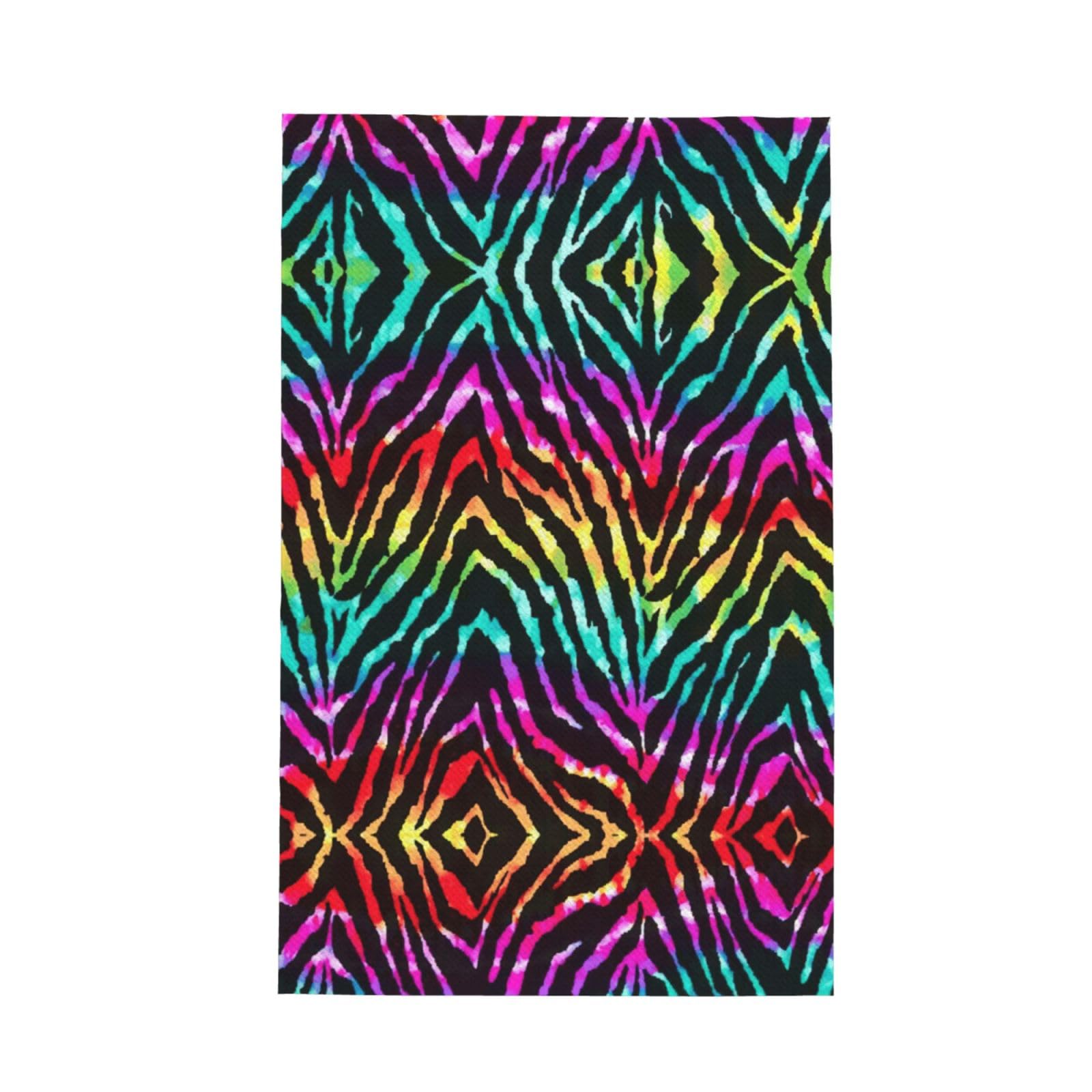 Uusnwaa Colorful Rainbow Zebra Printed Waffle Microfiber Kitchen Towels
