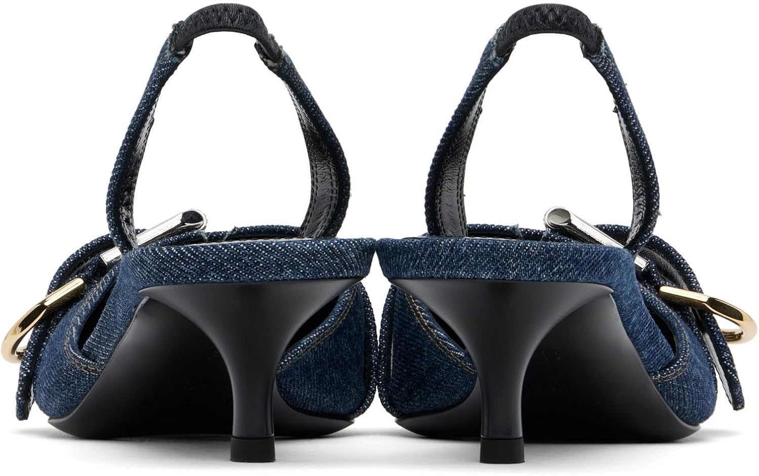 Women's Kitten Heel Pointed Closed Toe Slingback Pumps Comfort Low Heel Slip On Metal Buckle Pumps Fashion Wedding Prom Dressy Sandal Pumps for Women