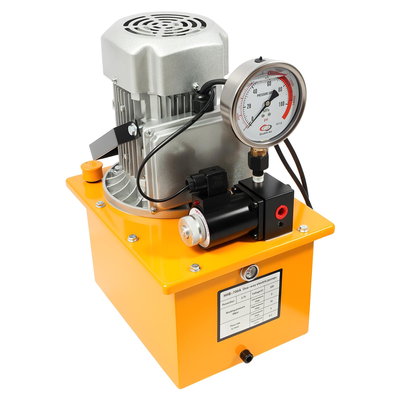 Pompa idraulica a azione con valvola a pedale 700 bar, 7 l, 750 W