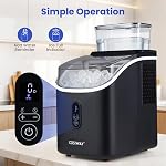 COSTWAY Machine à glaçons avec réservoir d'eau externe, 16Pcs Prêt 6 Mins, 34Lbs/24H Machine à glace portable avec 13 Niveaux d'épaisseur, auto-nettoyage, 24H Réservation pour le bar du Home Office, Noir