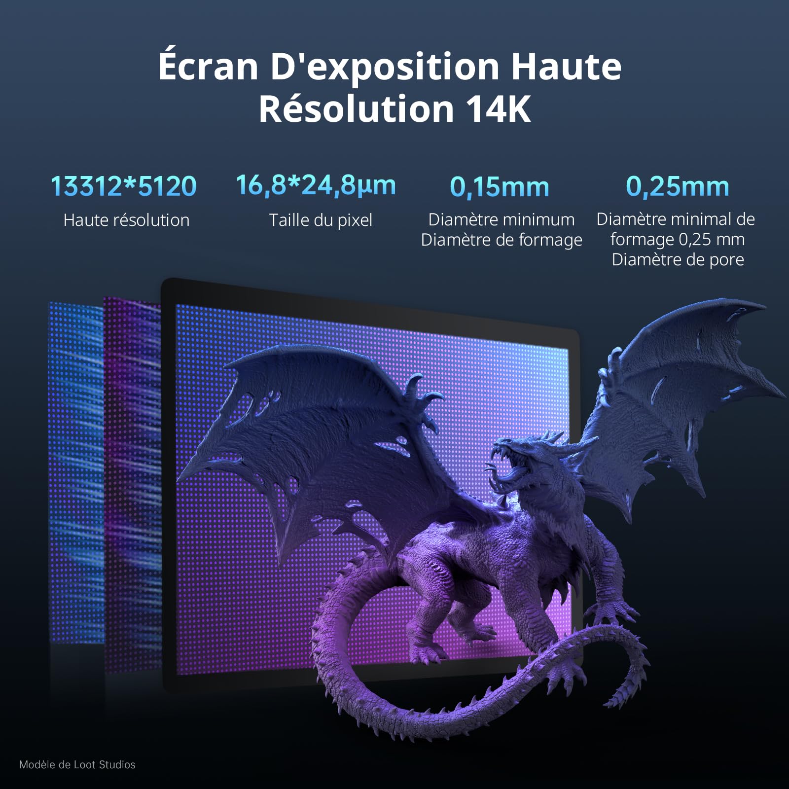 ANYCUBIC Photon Mono M7 Imprimante 3D Résine, Écran 10.1'' 14K HD avec COB LighTurbo 3.0, Impression Rapide 150mm/h, Imprimante 3D Résine Intelligente, Volume de Construction de 223x126x230 mm