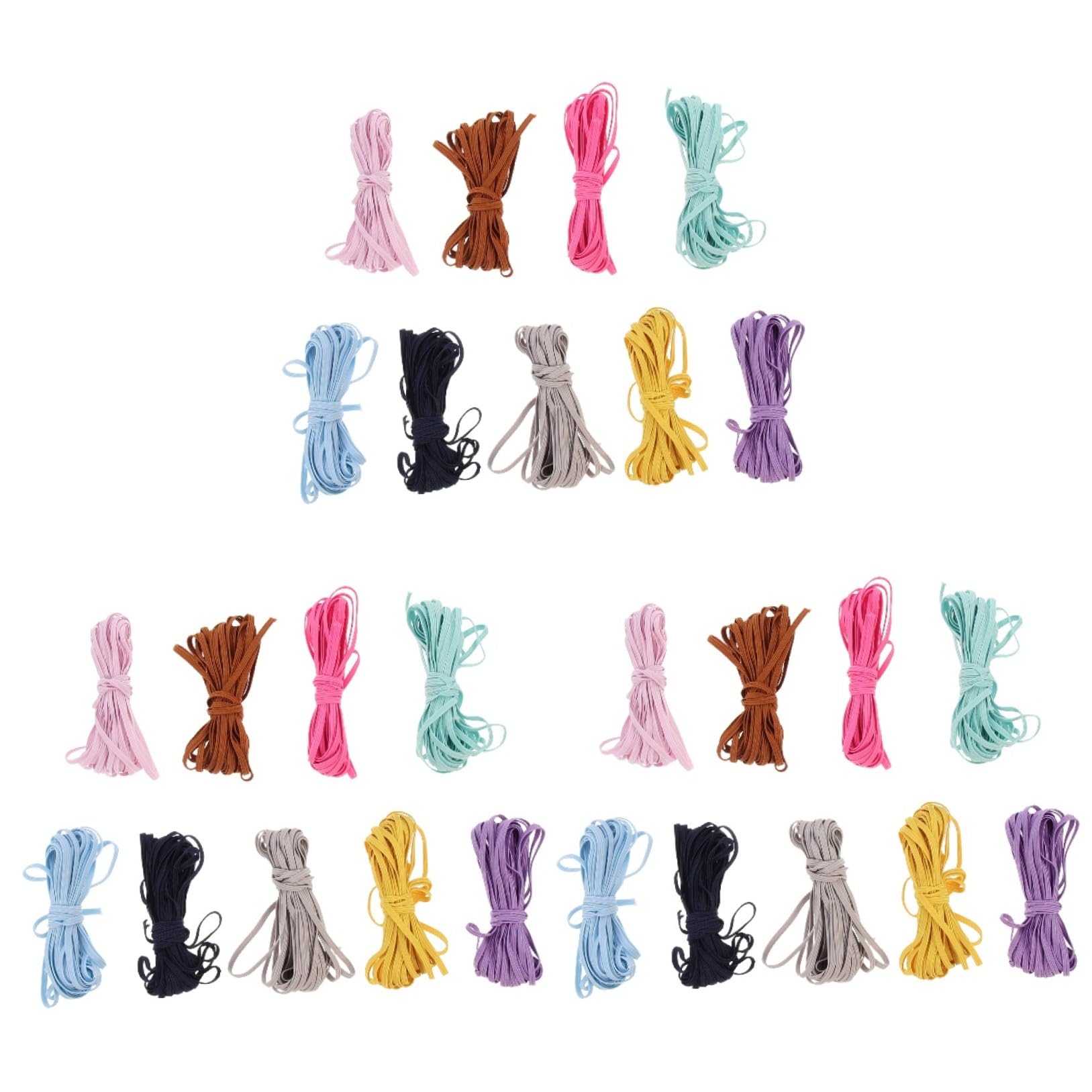 SHINEOFI 27 Piezas DIY Banda Elástica Plana Artesanía Cordón Elástico Coser Bandas Elásticas Artesanías Hechas A Mano Elásticos Banda Elástica Trenzada Elásticos Coloridos Suministros De
