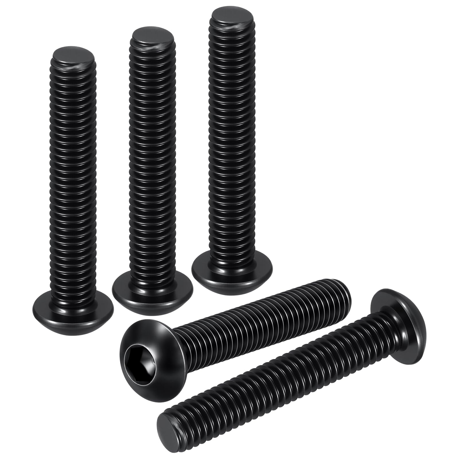 DTGN M6-1x35mm Button Head Socket Cap Screws - 30Pack - Good for Road Bicycle, Mountain Bike, Auto, Motorcycle - Carbon Steel Black Oxide - Hex Drive Fasteners โ image 1