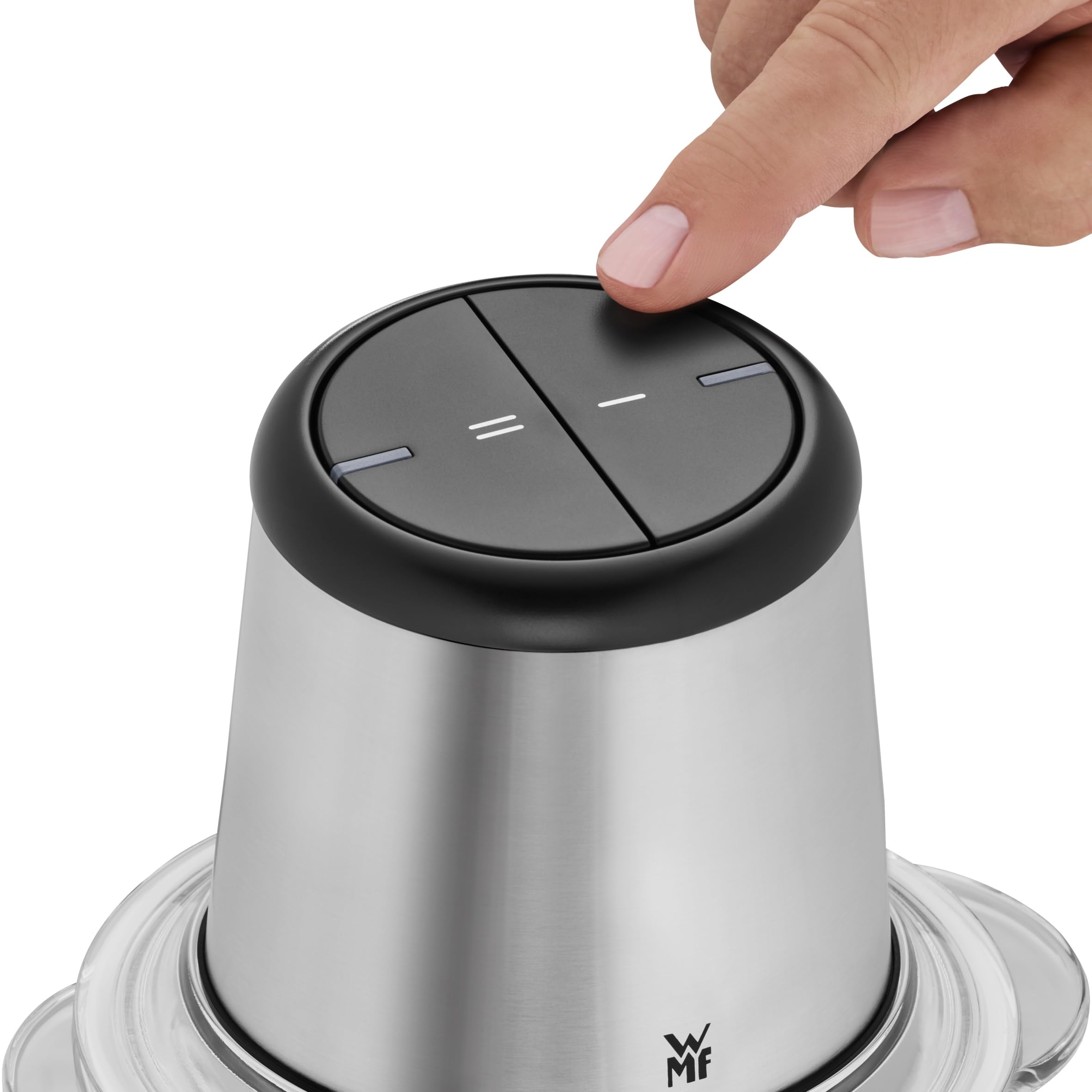 Kult X - Picadora Eléctrica, Multifuncion de picar, trocear y mezclar, Cuchillas Desmontables de acero inoxidable, Capacidad 1 l, 2 velocidades, Cristal resistente, 320 W, panel control LED