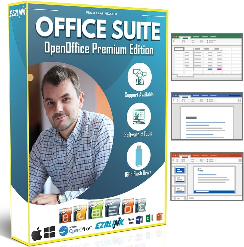 Office Suite 2025 Home & Student Premium | Open Word Processor, Spreadsheet, Presentation, Accounting, and Professional Software for Mac & Windows PC