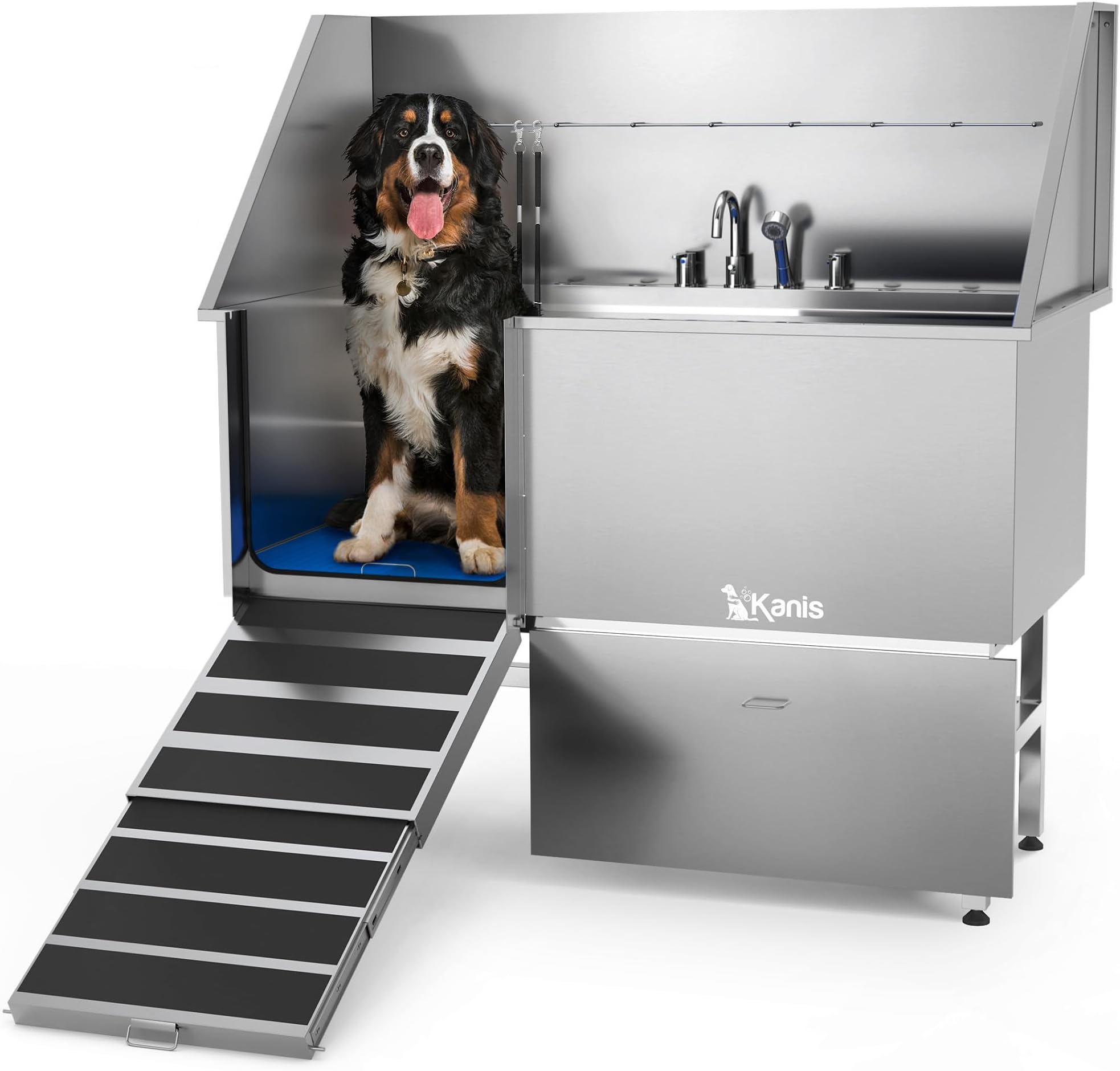 PawBest Stainless Steel Dog Grooming Bath Tub with Ramp