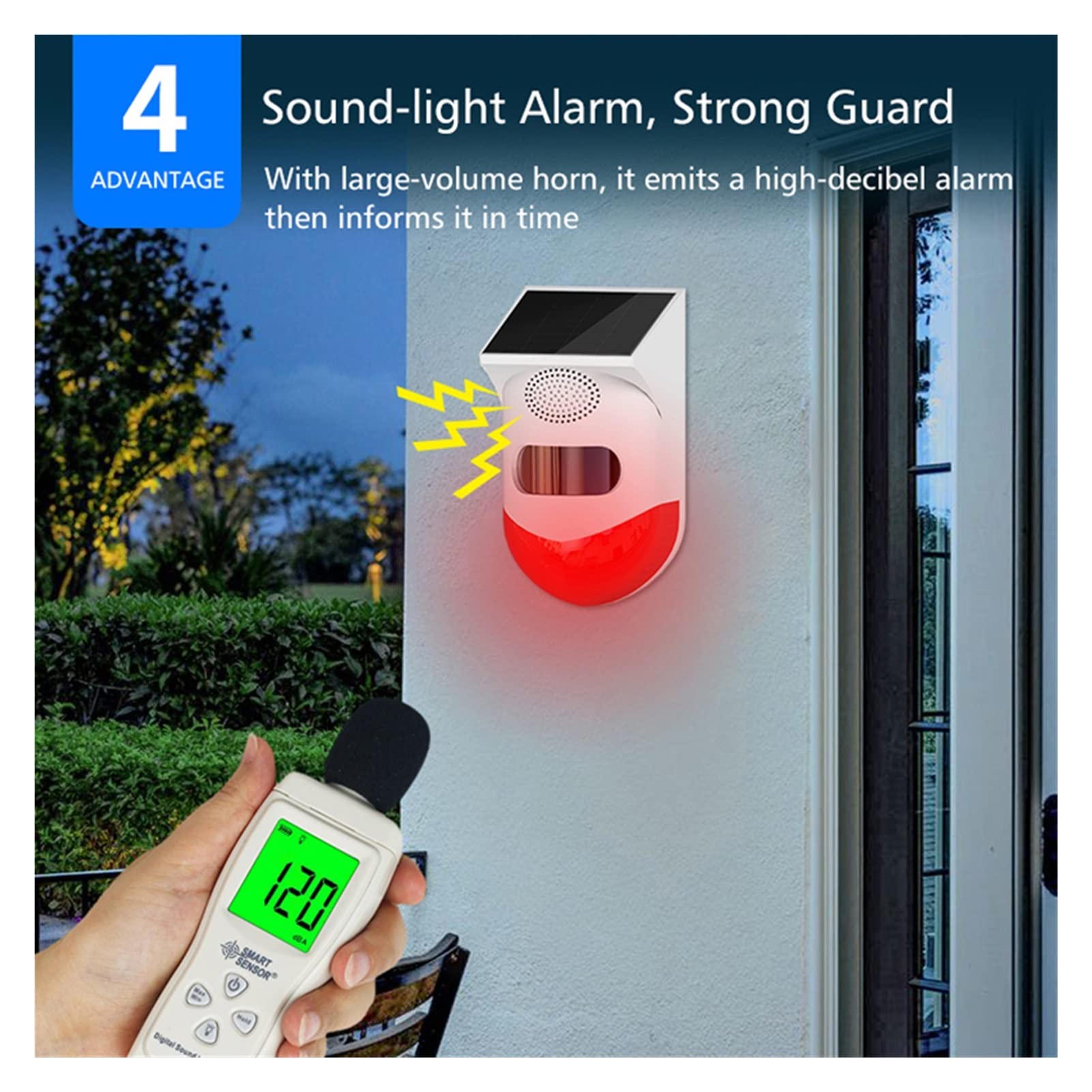 Kit Alarma Casa, Sistema de alarma Tuya Smart Wifi Sirena solar al aire libre Pir Impermeable App Sistema de alarma antirrobo de sirena sirena inalámbrica