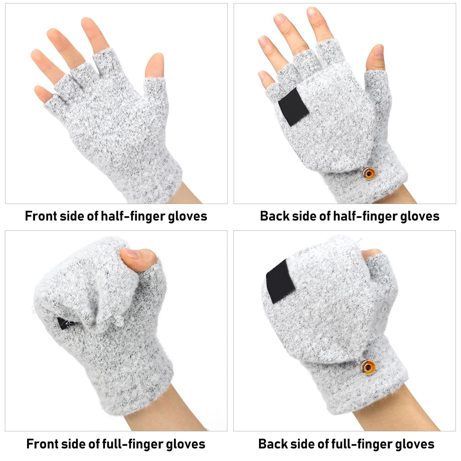 BESPORTBLE 5pares Guantes Calentadores USB Recarcables De Dedos Guantes Térmicos para Invierno Calentadores De Doble Calefacción Cómodo y De Usar para Ordenadores y Actividades