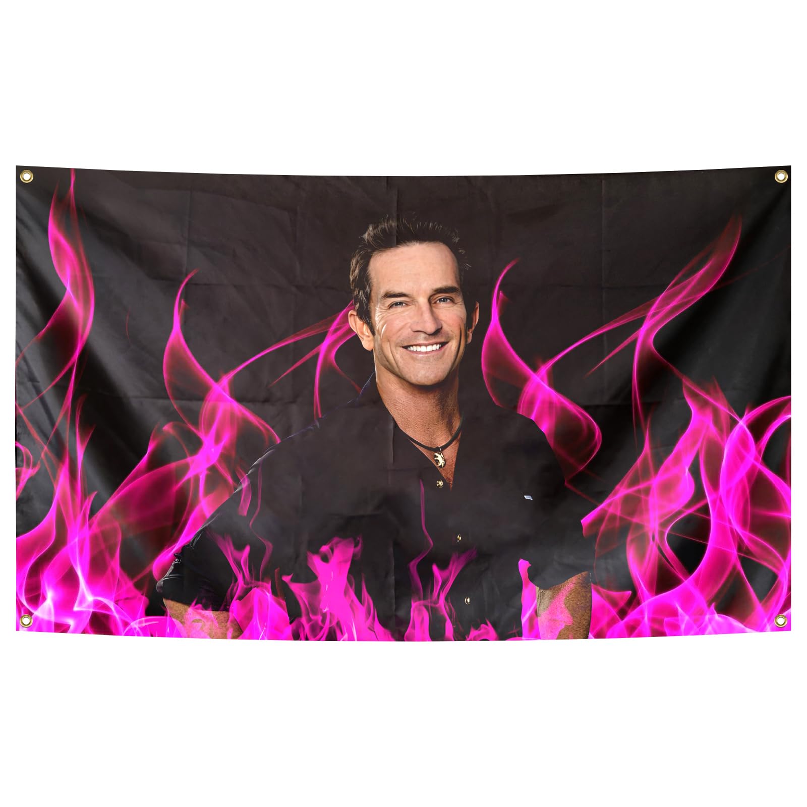 Nreafifi Cowboy Jeff Fire Probst Tapestry With 4 Brass Grommets Vivid Color And Fade Proof For Office Gym Wall College Dorm Room Decor