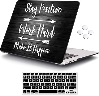 iCasso Compatible with MacBook Air 13 inch Case (Release 2010-2017 Older Version), Hard Shell Plastic Protective Case & Keyboard Cover Only for MacBook Air 13 Inch Model A1369/A1466 - Stay Positive