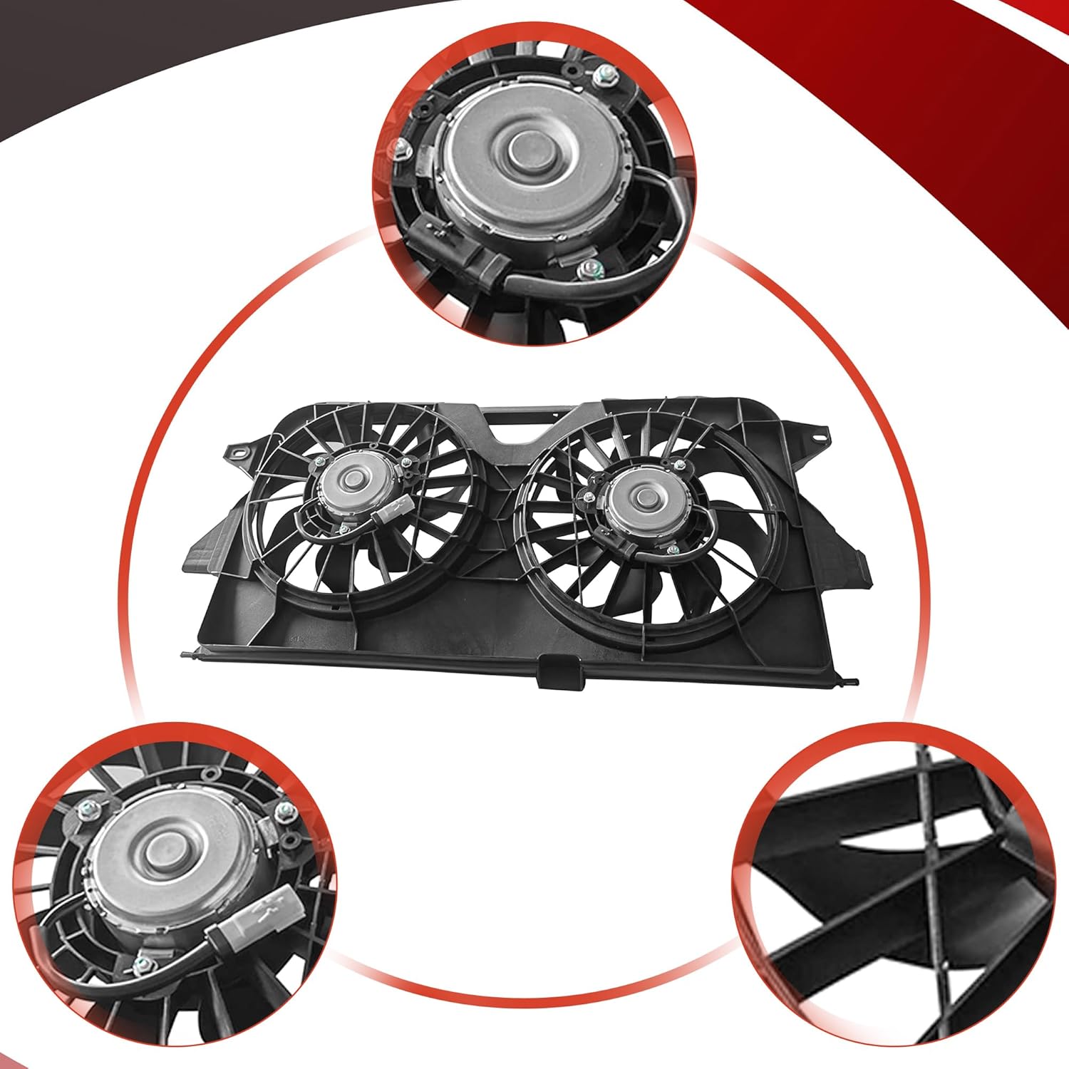 Partsflow Engine Cooling Fan Assembly For 2005-2007 Chrysler Town & Country For 2005-2008 Chrysler Voyager For 2005-2007 Dodge Caravan For 2005-2007 Dodge Grand Caravan 620-042