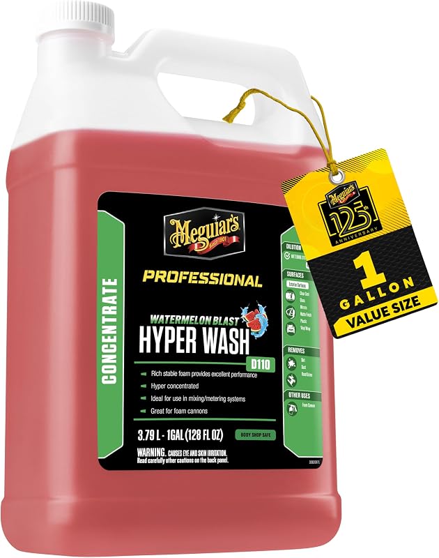 Profesional D110 Detailer Hyper-Wash, 1 gal | Elimina la suciedad y deja un brillo intenso, el jabón para lavado de autos ayuda a conservar la cera, fórmula altamente concentrada para uso prolongado