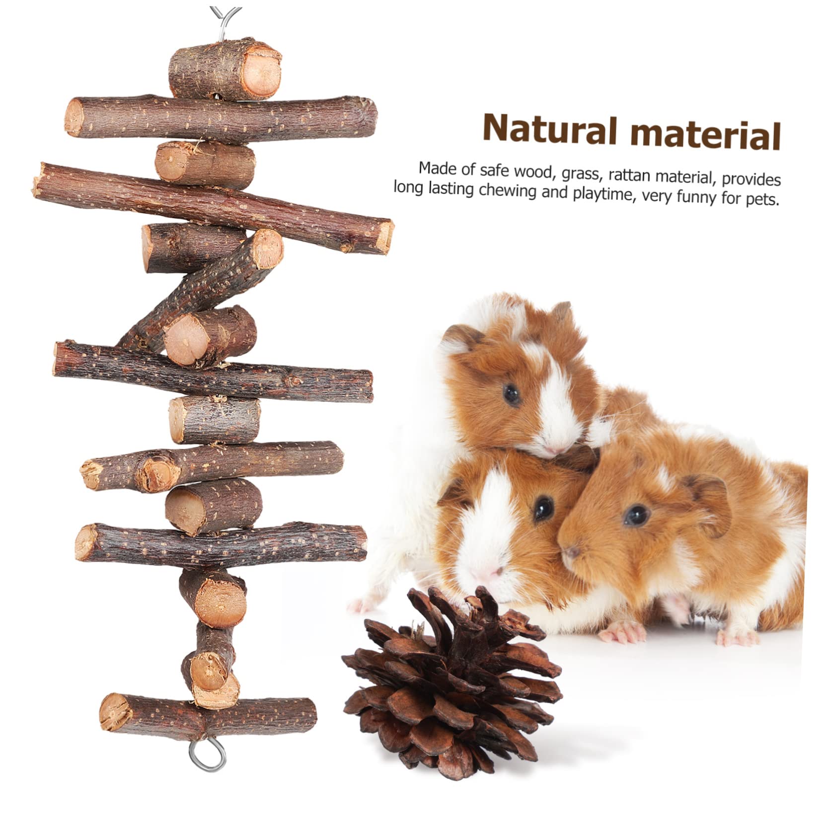 Supvox 3stücke Hamster Spielzeug Set Molar Rattan-bälle -Sticks Karotten-kauartikel Für Kleintiere Für Hamster Ratten Und Mäuse Sicheres Natürliches Material Teilig