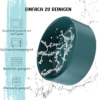 SPUNKYJUNKY 15° Dönthető Kerámia Tál Fa Állvánnyal Kutyáknak Macskáknak 400ml Zöld 6