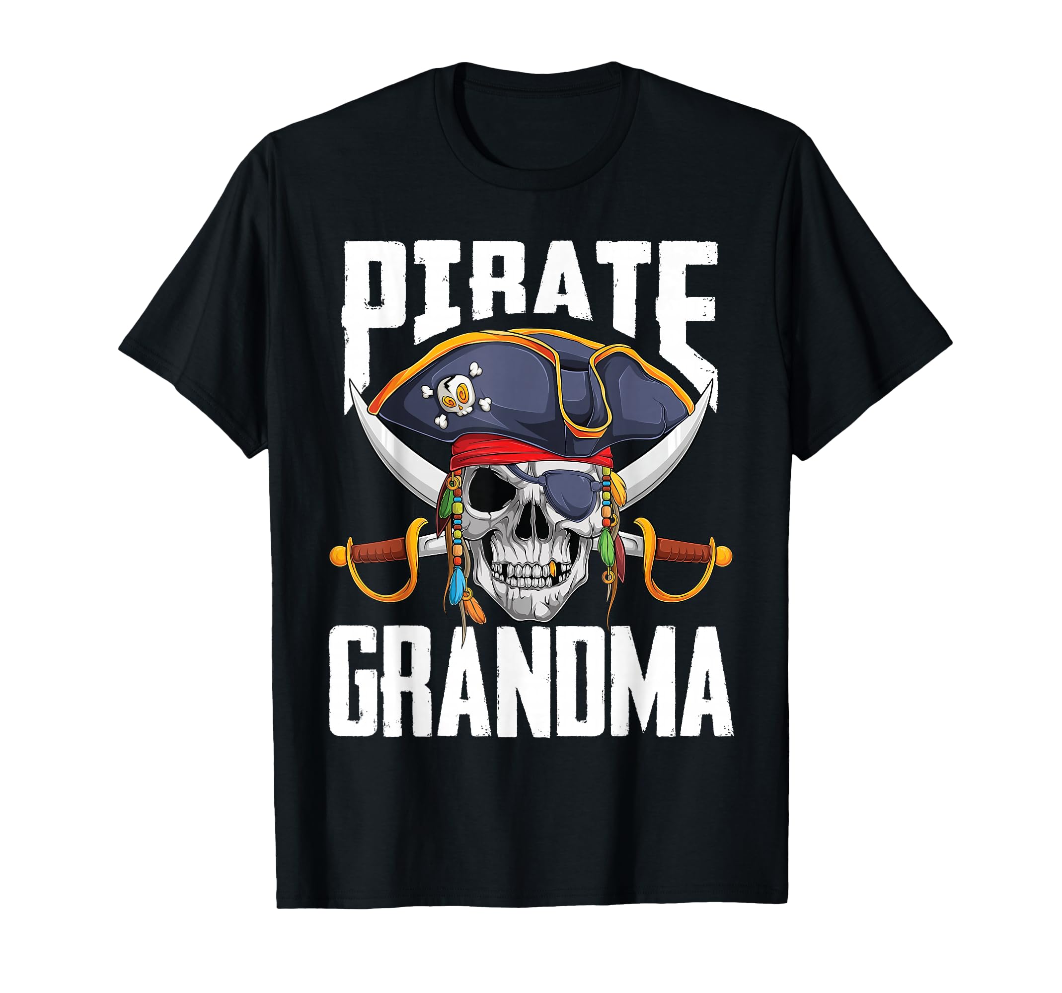 Family Skull Pirate Grandma Jolly Roger Crossbones Flag T-Shirt