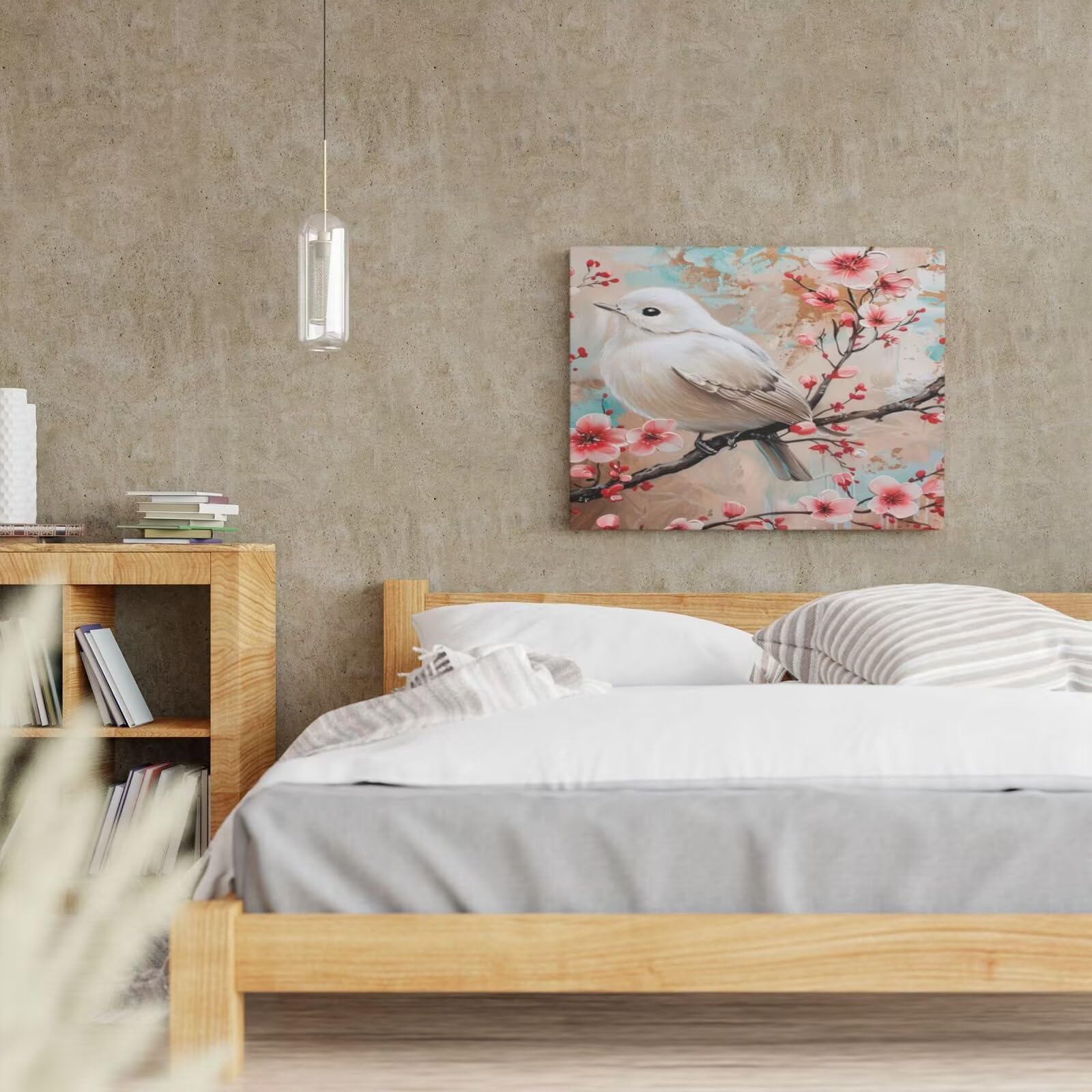 Kit per pittura con numeri per adulti, fiore di prugna, pittura con numeri per principianti, pittura acrilica con 6 pennelli, pittura a olio per decorazione da parete (95 x 70 cm, senza cornice) MK39