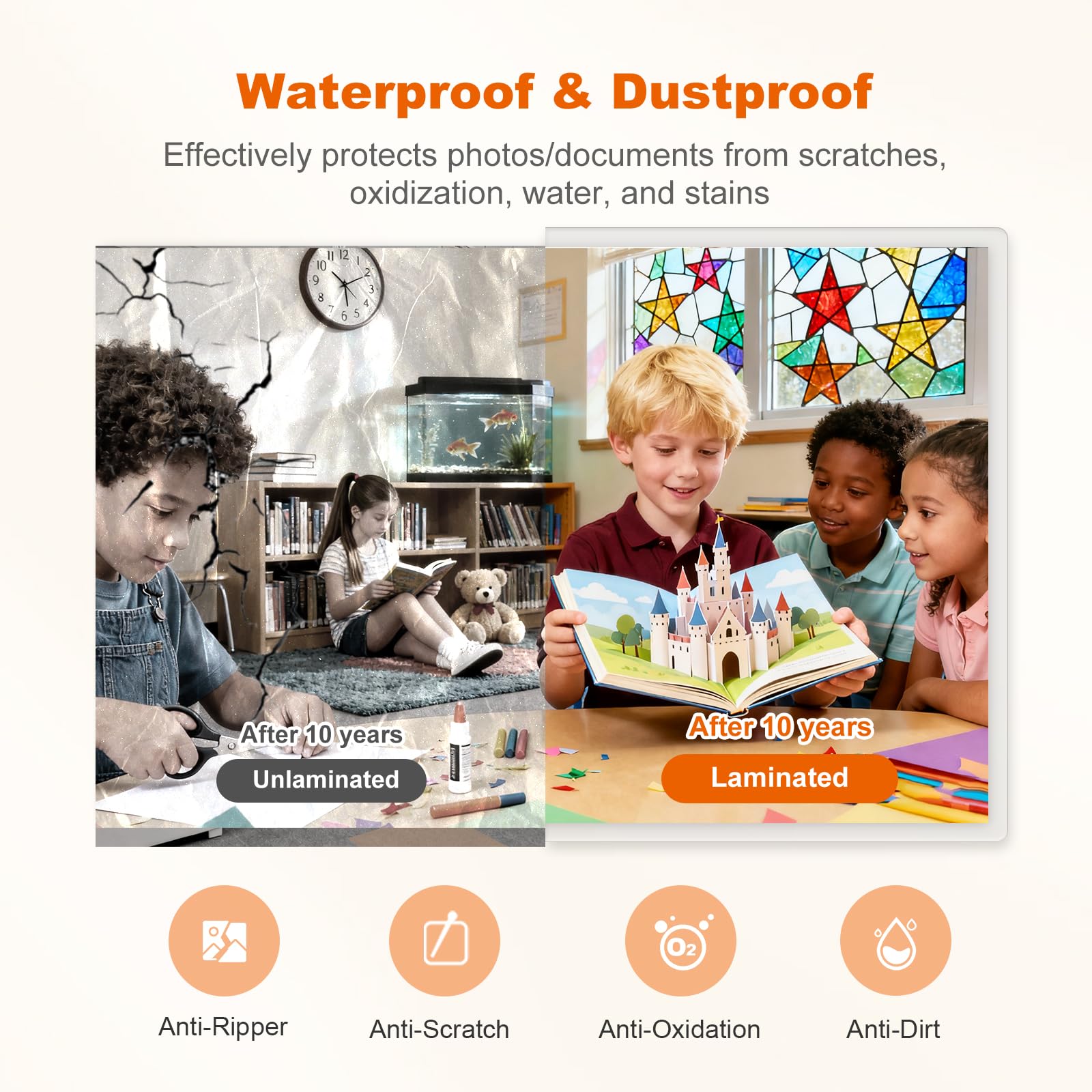 Bonsaii Laminator, 9 Inch Thermal Laminator Machine with Never Jam Technology for Doc/Posters/Photo, Personal Laminating Machine Simple Convenient for Home, Office and School Black