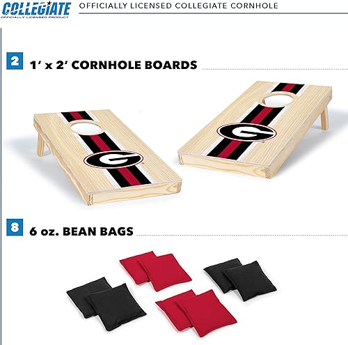 Miniatura 2 de Juego de cornhole de madera maciza de 1 x 2 pies con impresión directa de gráficos de equipo HD, gran regalo para cualquier fanático de los
