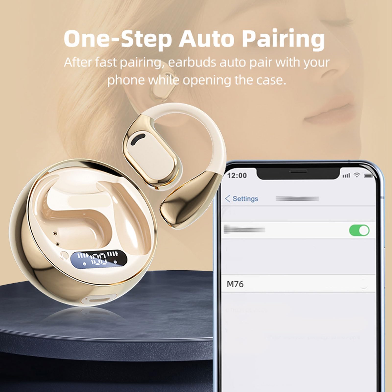 Auricolari Bluetooth 5.49 per Traduttore Linguistico con Suono Ad Alta Definizione per Comunicazioni in Tempo Reale, Perfetti per Viaggiatori e Conversazioni Multilingue, 2 unità (WHITE)