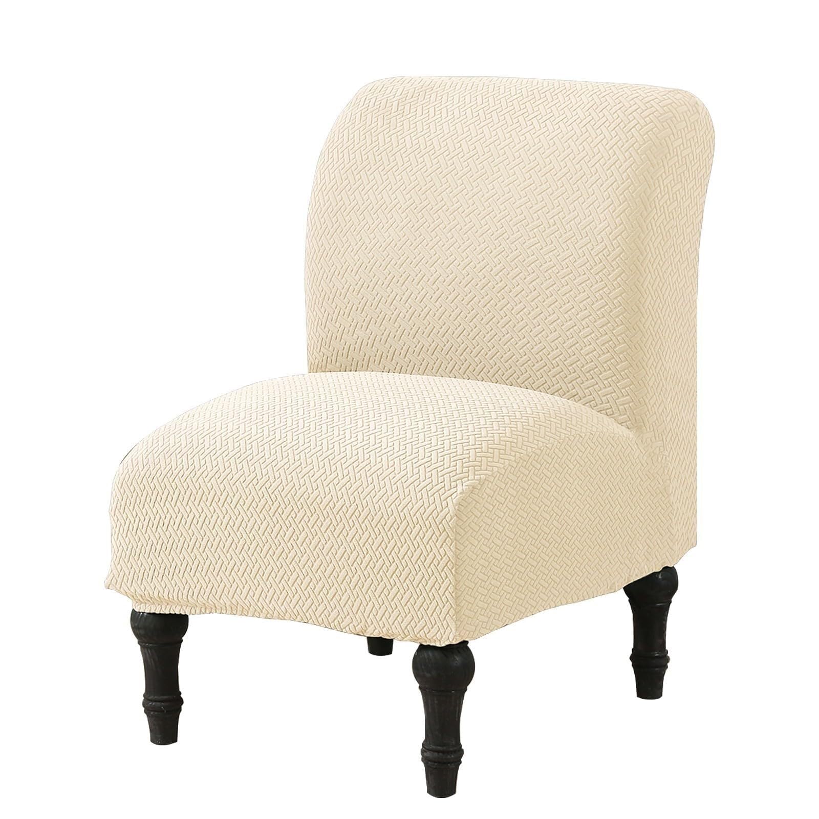BEIWOSHA Armless Chair Slipcover Stretchy Jacquard Accent Chair Covers Universal Removable Couch Covers for Accent Chairs Living Room Slipper Chair Slipcover