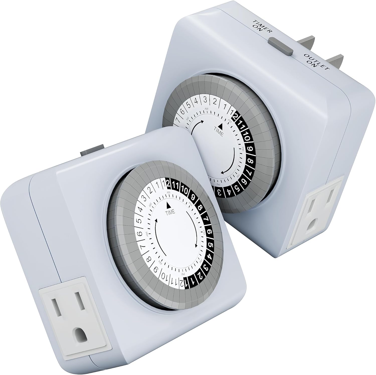 Amazon.com: Outlets Timer, 24-Hour Plug-in Mechanical Timer, 2 Grounded ...