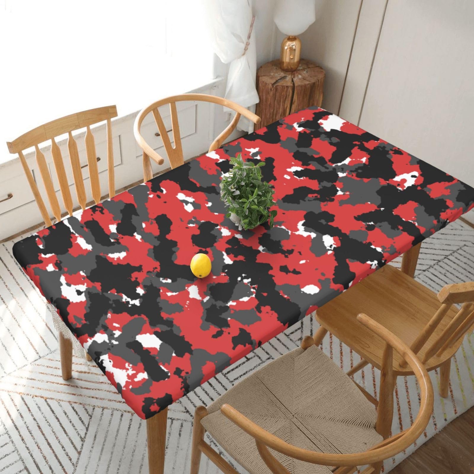 BNVSADC Camouflage Printed 5FT Tablecloth Polyester Kitchen Water Resistant Table Cloth Dining Table Decoration Table Covers, 152x76 CM