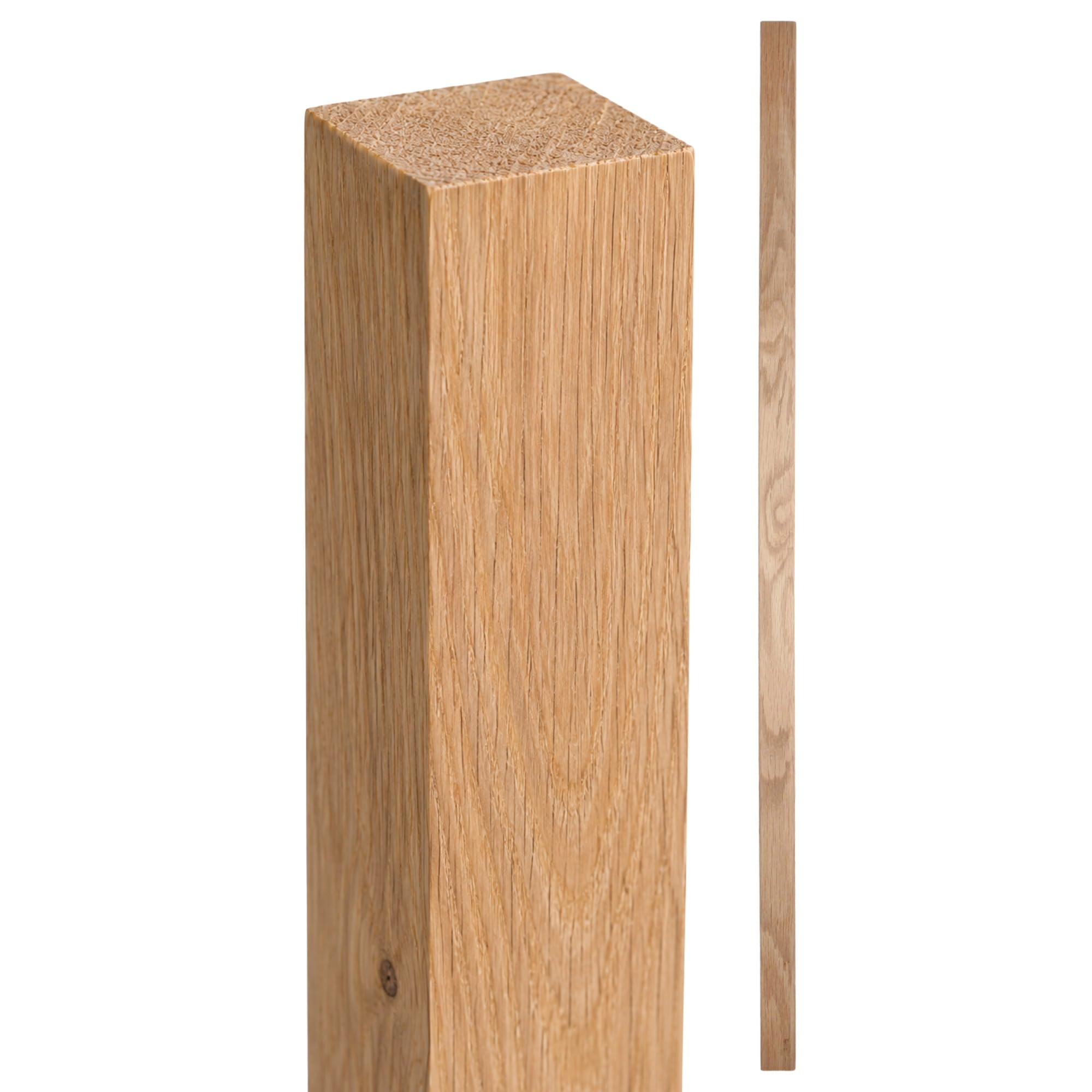 Plain Square Oak Stair Spindles (Balusters) 41mm x 900mm Unfinished - Pack of 10