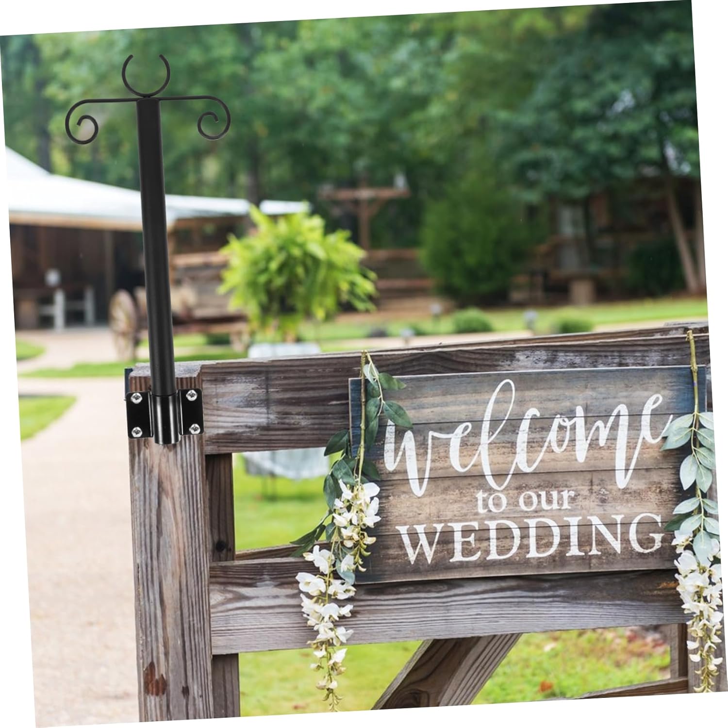 HANABASS Durable Metal Hanging Light Support Rod Outdoor String Light Posts Bird Feeder Holder Versatile Lighting Accessory