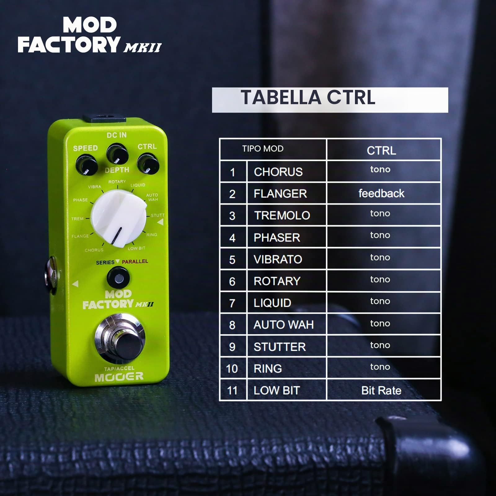 Pedale multieffetto modulazione per chitarra elettrica
