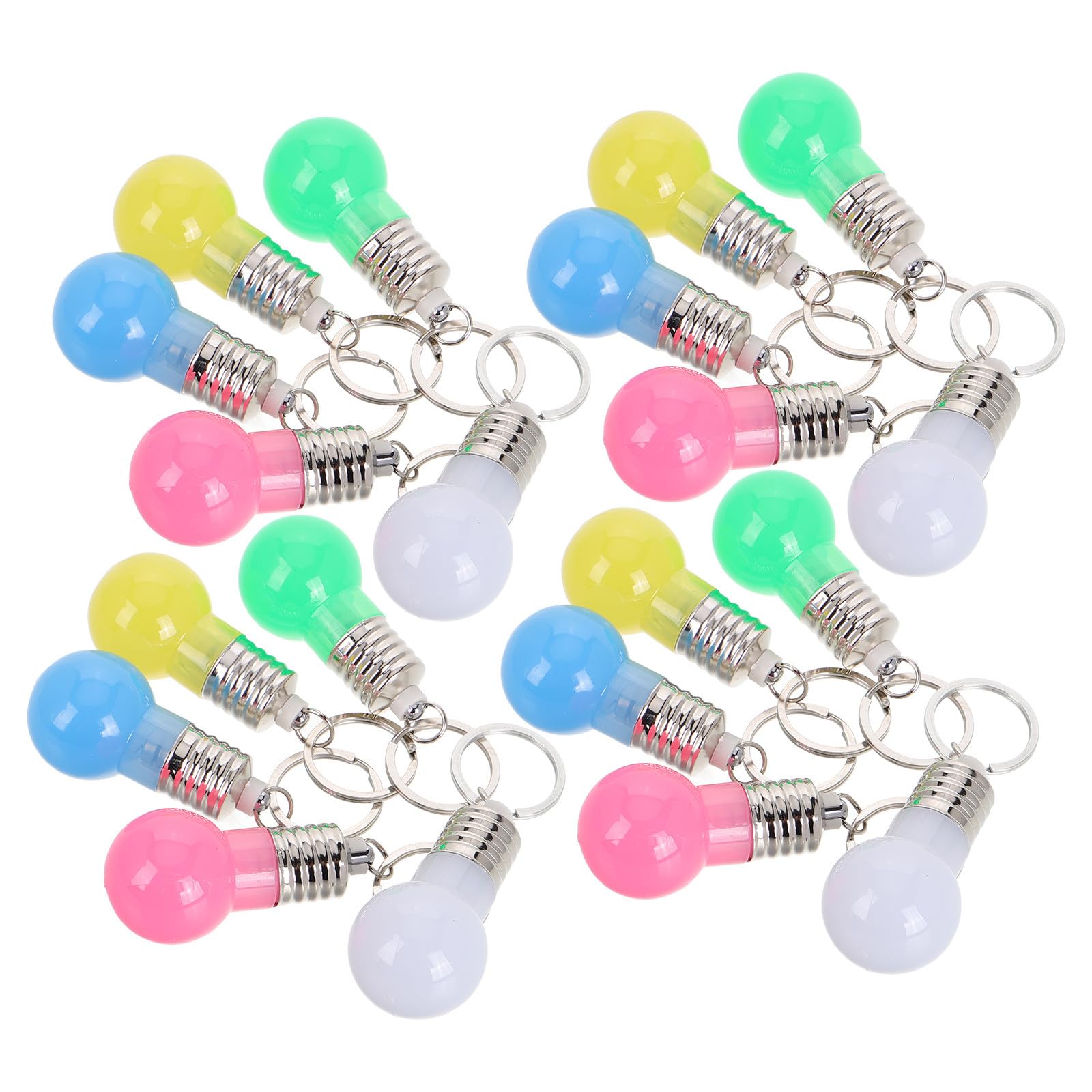 LABRIMP Bunte LED Schlüsselanhänger 21 Stück Kleiner Glühbirnen mit Sound für Rucksack und Party Zufällige Farbe