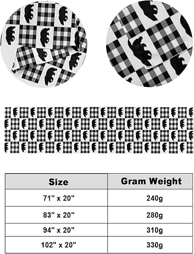 Miniatura 6 de Christmas Bed Runner Scarf Christmas Arctic Bear Buffalo Plaid Black White Bedding Scarf Decorative Bed Runners Cover for Home Bedroom Hotel Wedding