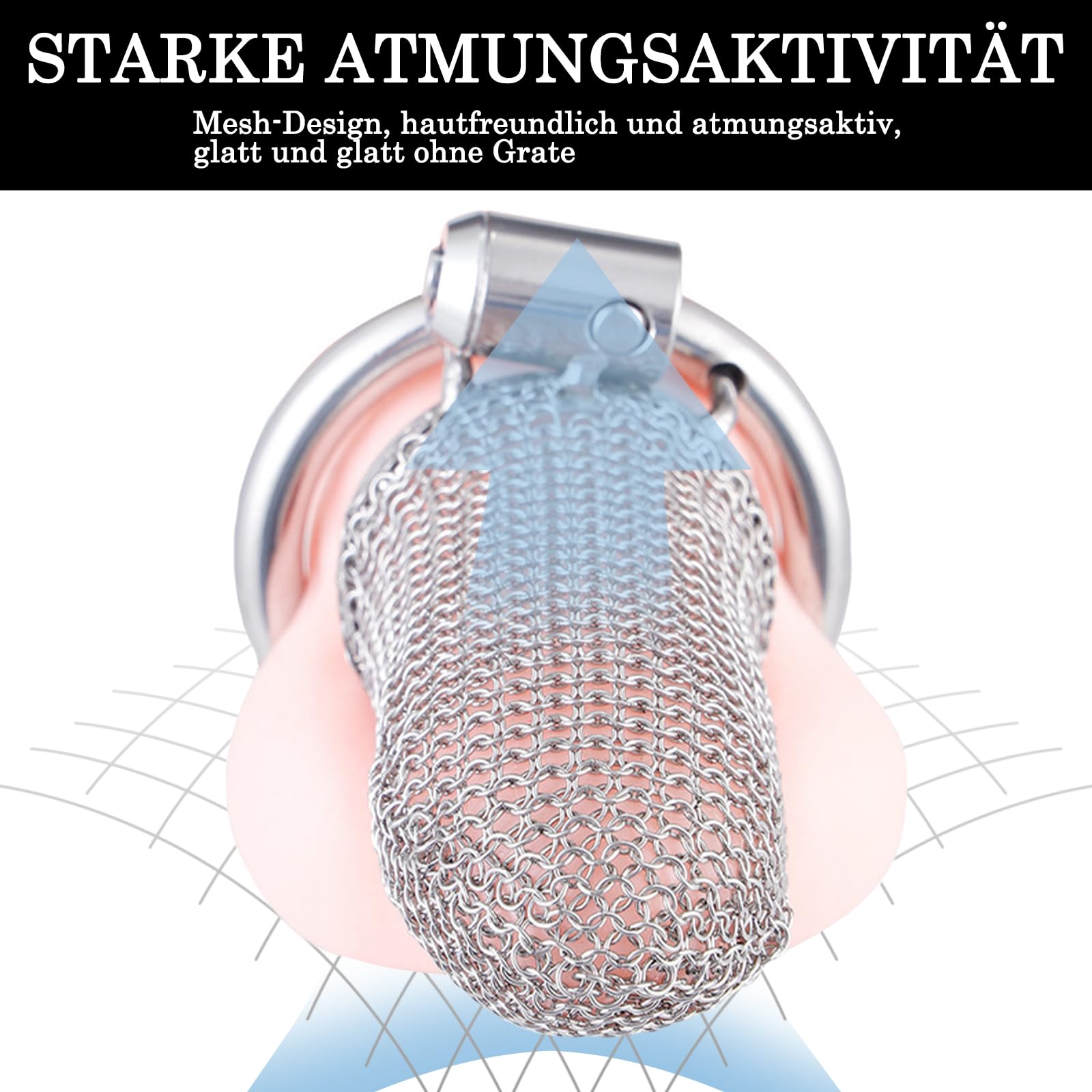 BDSMYEE Chastity cage in Acciaio inossidabile, chastity cage pene per Prevenire L'erezione, gabbia di castità per uomo, cock cage SM bondage slave sex toys (Lungo)