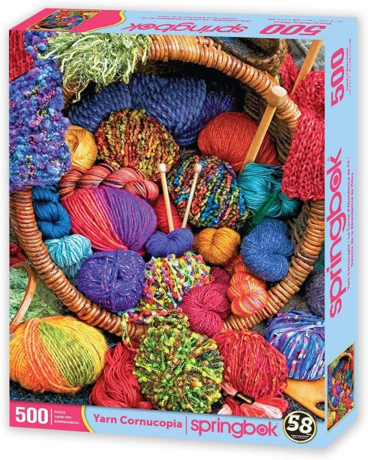 Springbok Yarn Cornucopia 500 Piece Jigsaw Puzzle for Adults - Unique Cut Pieces - Made in USA
