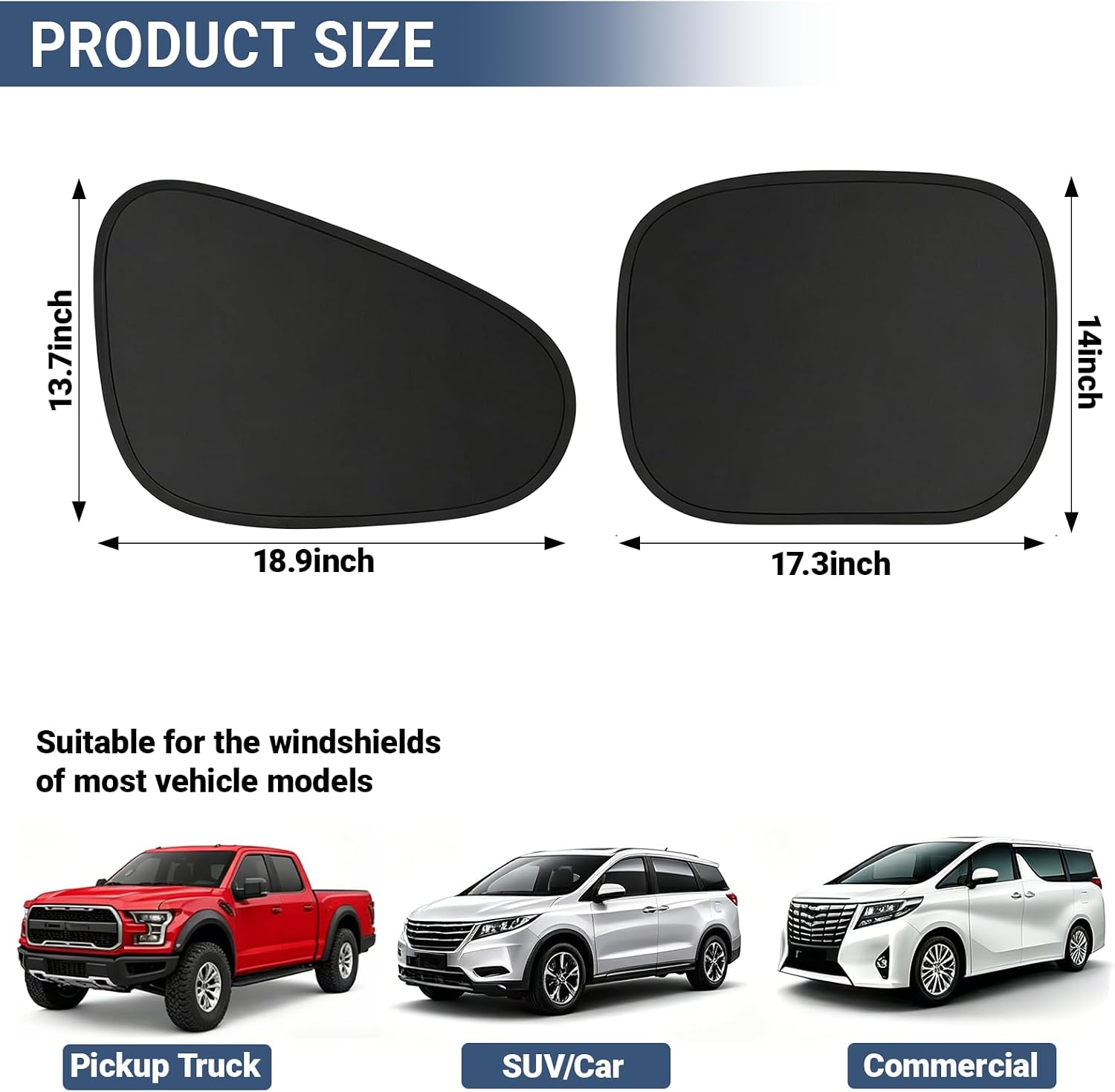4 Pack Car Window Shades, Electrostatic Adsorption Blackout Sun Shade for Side Windows, UV Blocking Privacy Curtains for Baby, Camping, Napping, Sleeping, Universal Fit for Most Cars SUVs