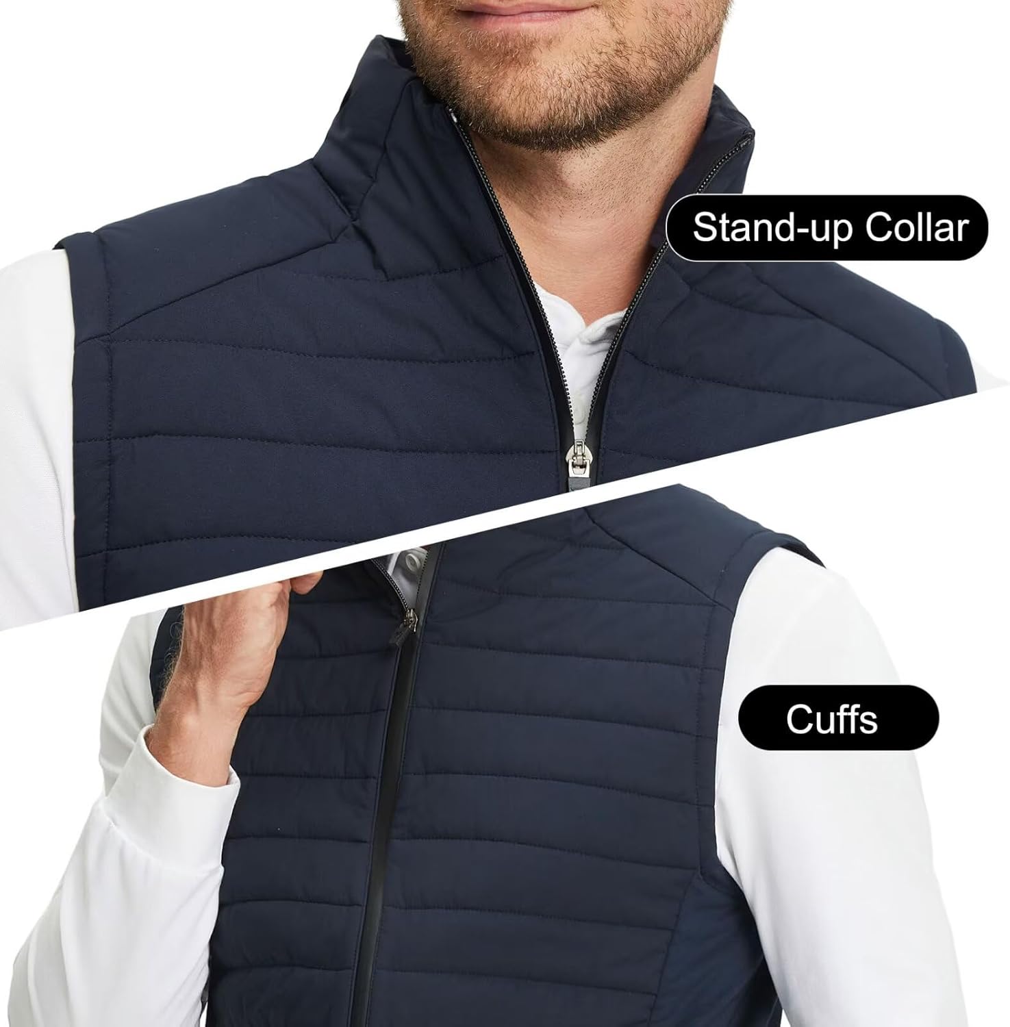 M MAELREG Mens Lightweight Puffer Vest Water-Resistant Winter Outerwear Full Zip Sleeveless Jacket for Outdoor Golf - Image 5