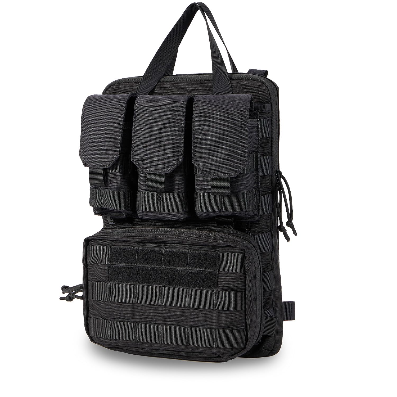 Taktische MOLLE-Laptophülle, wasserabweisend, schlank, 38,1 cm (15 Zoll) Tech-Organizer mit anpassbarem Stauraum für Laptop und Zubehör, Schwarz, Modern