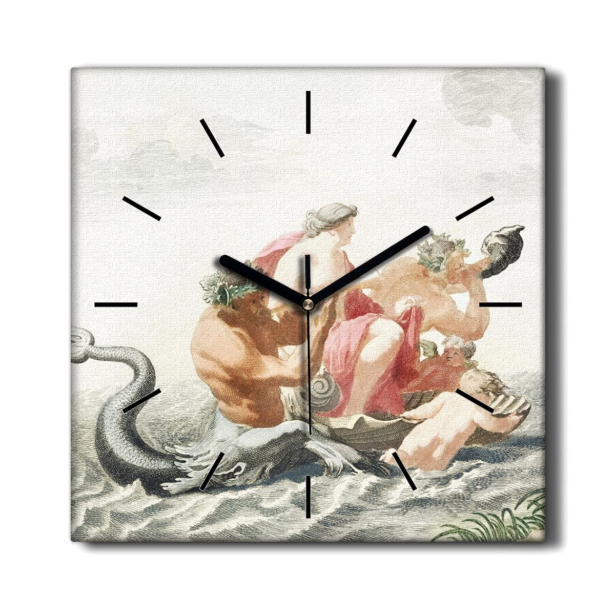 Horloge sur Toile Sans Tic-Tac Coloray 30x30 Horloge Murale Silencieuse Mer