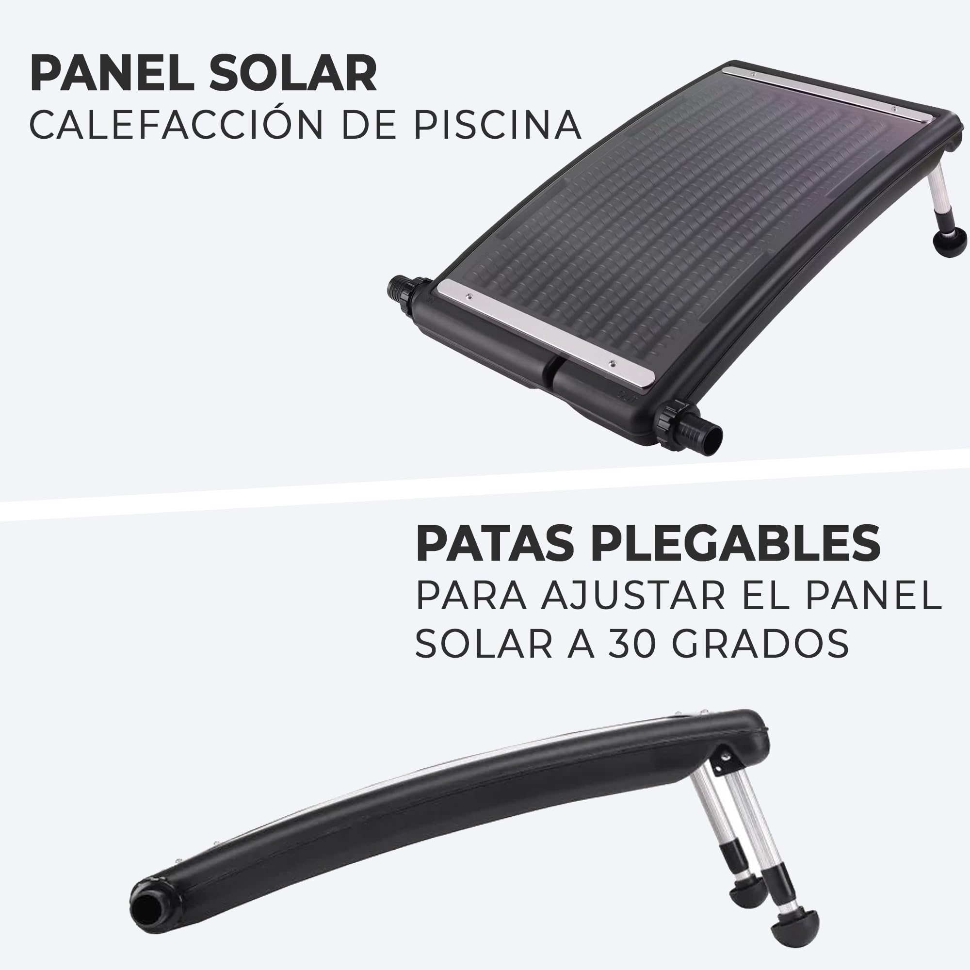 Panel Solar Portátil de Calefacción para Piscinas - Panel Solar para Camping con Conexión de 38mm de Diámetro - Calentador Solar de Piscinas Interior Exterior con Altura Ajustable 75x62x12cm