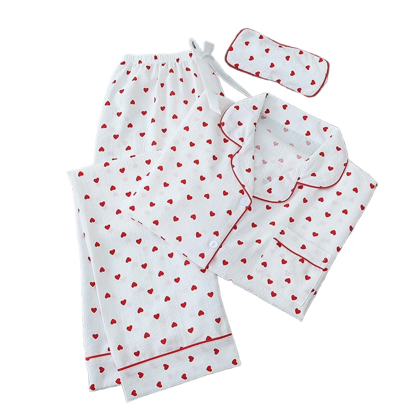 Conjunto de pijama genérico para mujer, 3 piezas, camisa de manga larga con botones y pantalones largos, conjunto clásico a rayas suave y cómoda, A01_blanco, Large