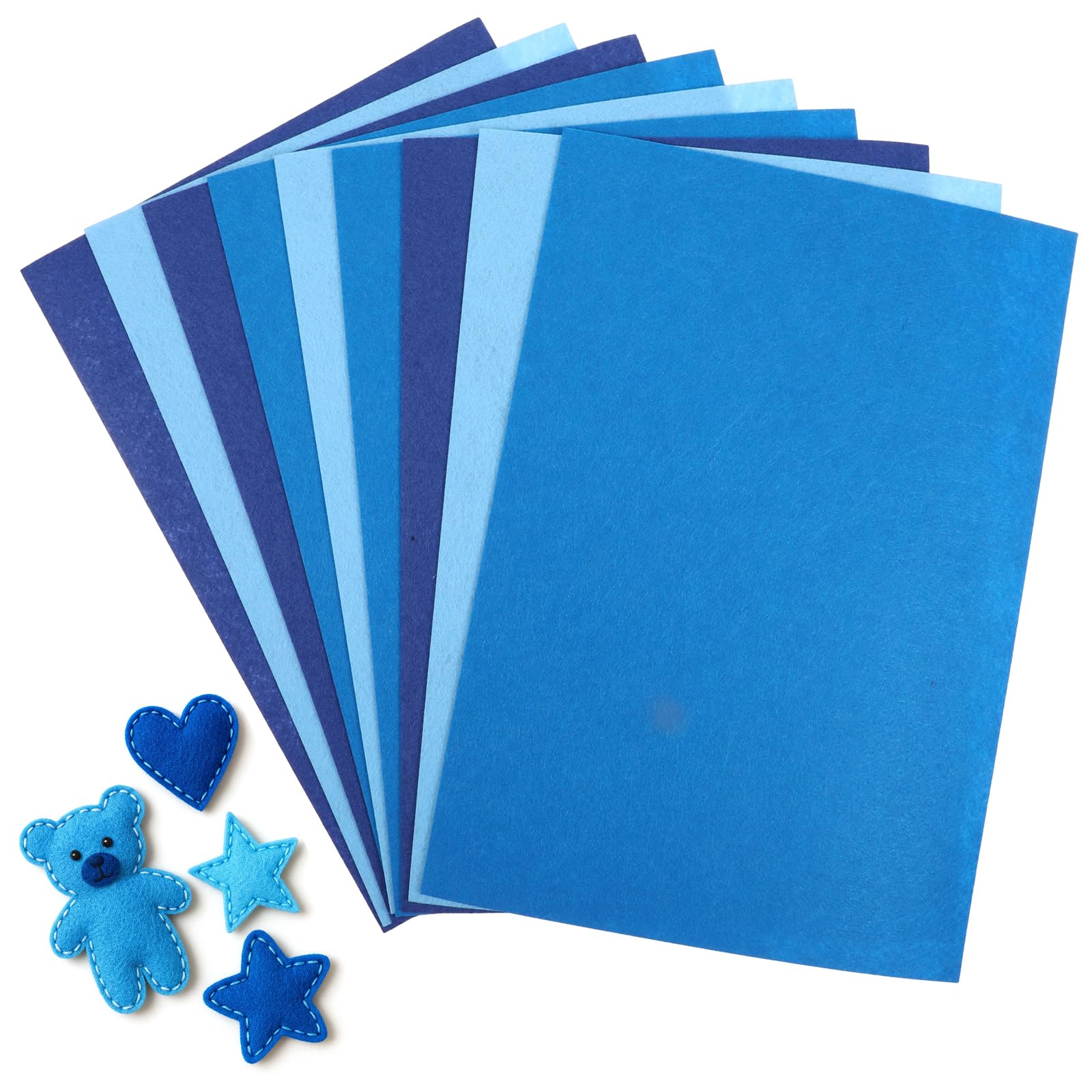Blue Felt Sheets for Crafts, 9 Pcs 11.8 * 7.87 Inch Felt Fabric Sheets Stiff Felts Sheet Felts Pack Patchwork Craft Supplies for DIY Sewing Craft Patchwork Art Decoration